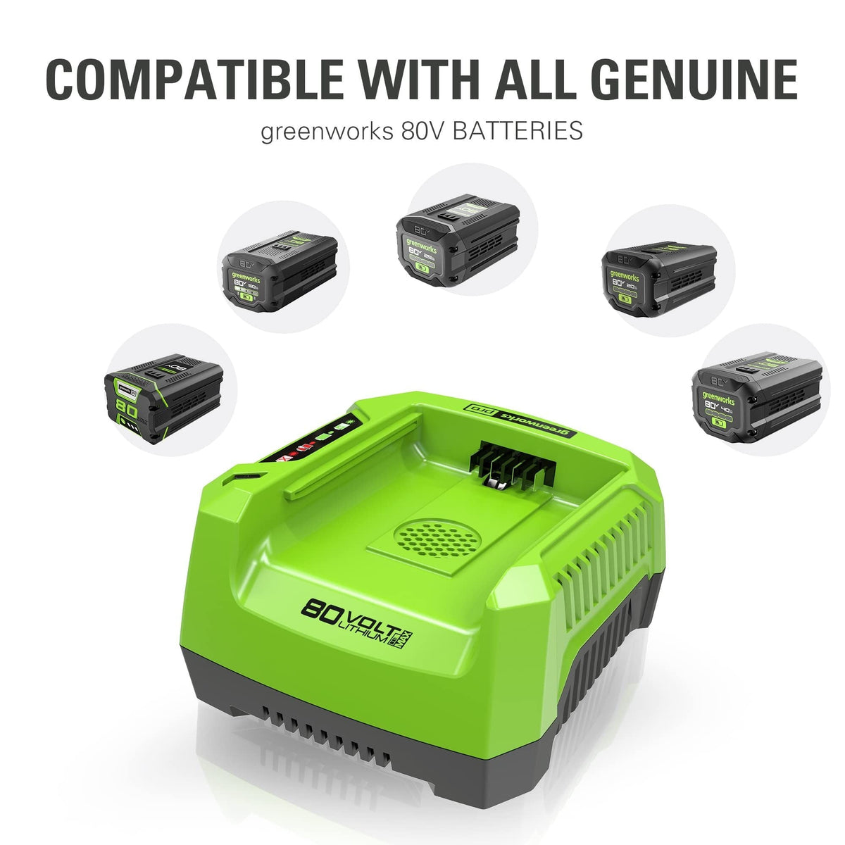 Greenworks PRO 80V 2Ah Lithium-Ion Battery Charger for CT#: 060-1706
