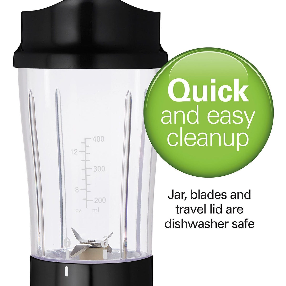 Hamilton Beach Personal Creations Single-Serve Blender with Travel Jar, Black, 414mL