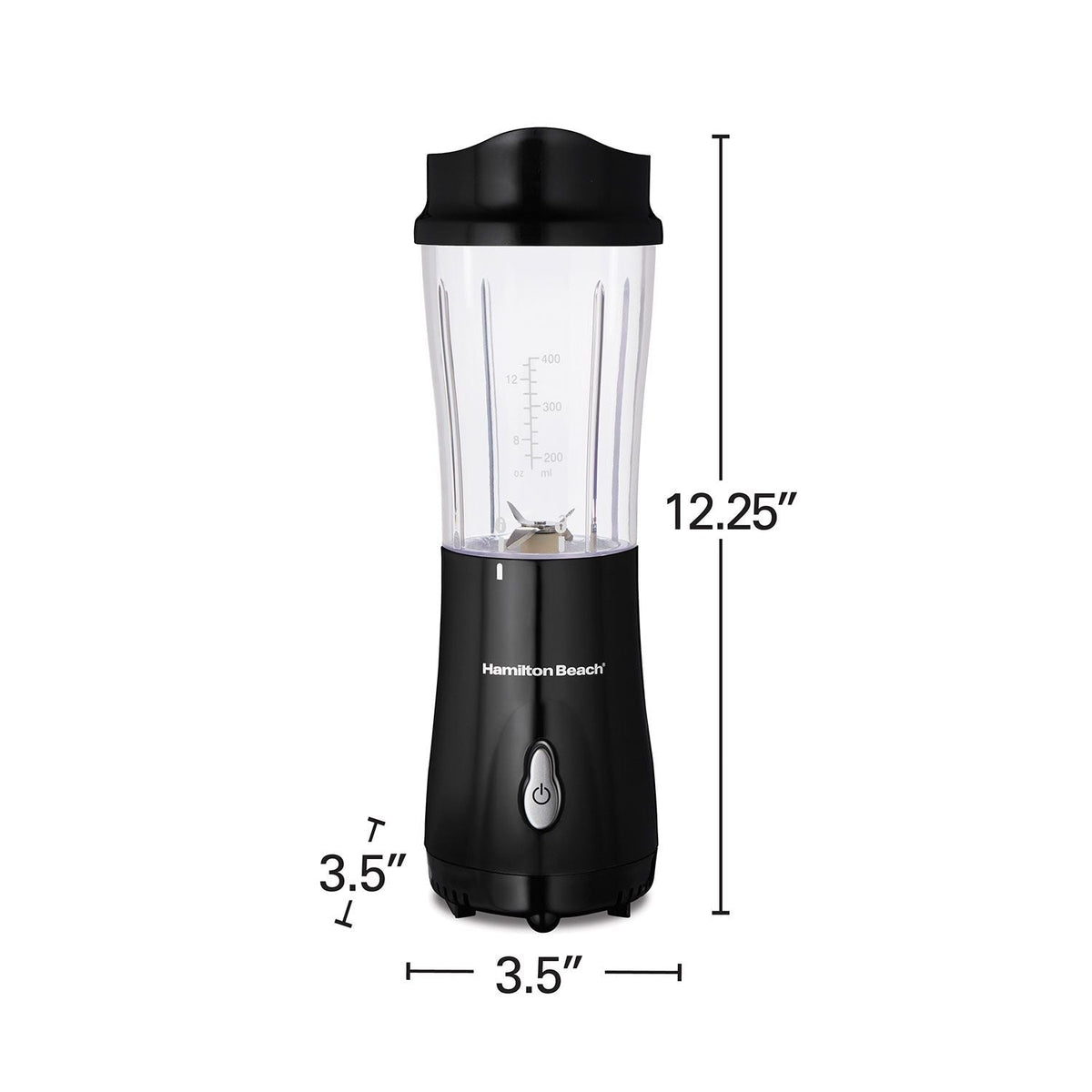 Hamilton Beach Personal Creations Single-Serve Blender with Travel Jar, Black, 414mL