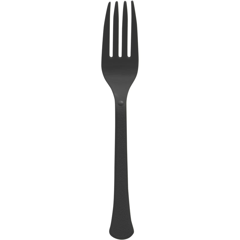 Heavy-Duty Plastic Solid Colour Reusable Forks, Various Colours, 50-pk M5