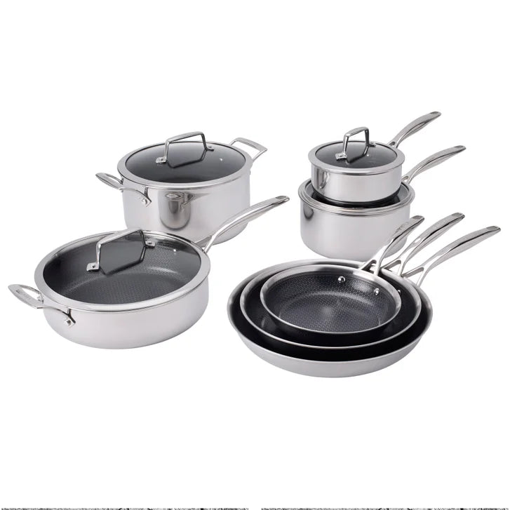 HENCKELS Paradigm Hybrid Ceramic Non-Stick Tri-ply Clad Cookware Set, 11-piece T3