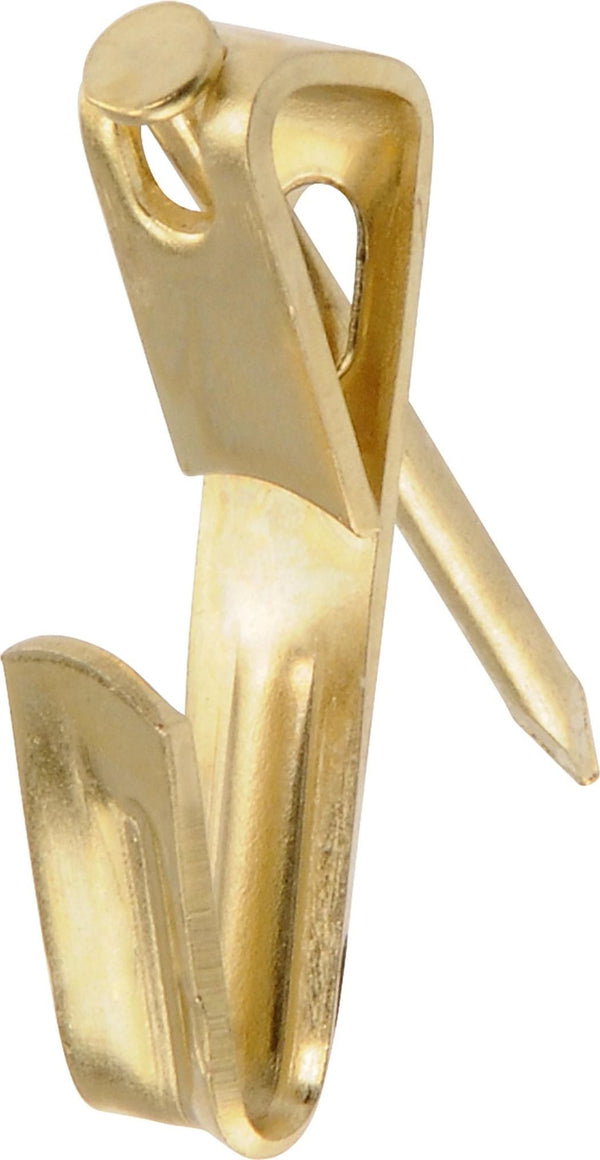 Hillman Conventional Brass-Plated Picture Hanger, 20-lb, 8-pk R3