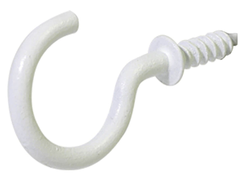Hillman Steel Vinyl Mug Cup Hooks, Screw-In, White, 7/8-in, 40-pk D5