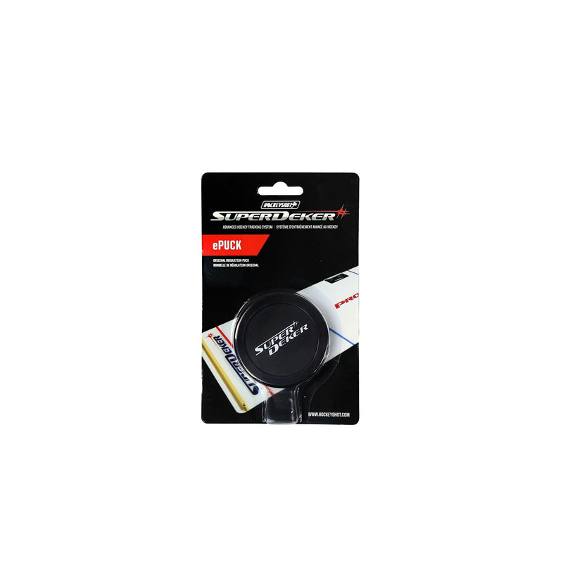HockeyShot SuperDeker ePuck Hockey Training Aid, Regulation Size, Black, 5.5-oz D2