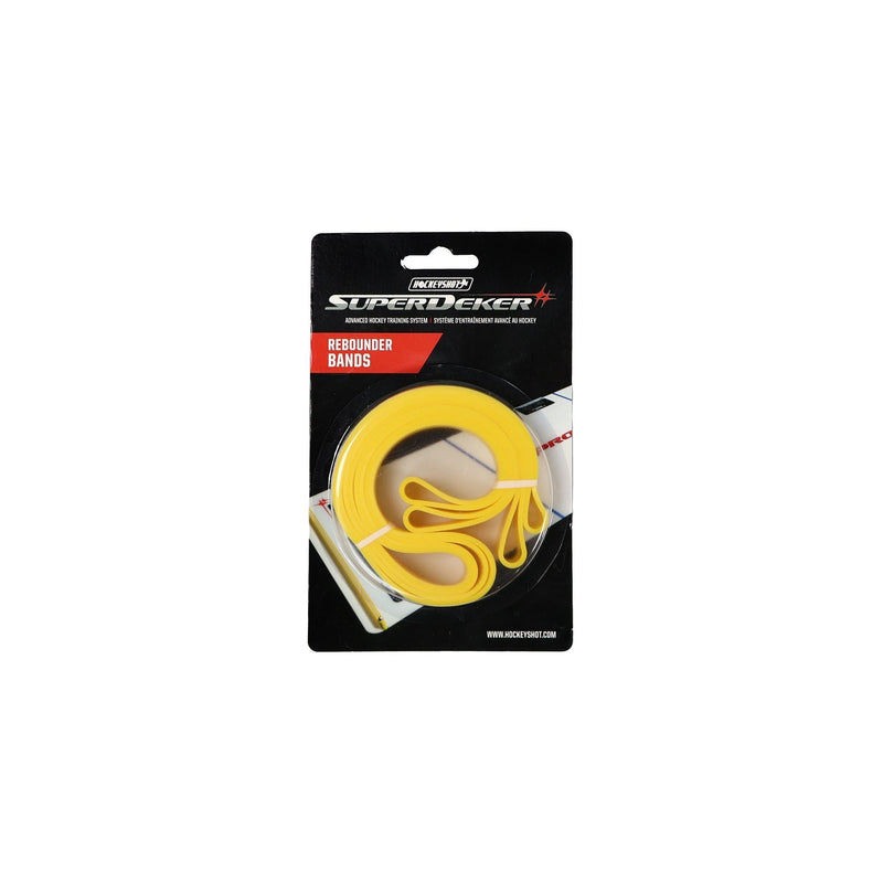 HockeyShot SuperDeker Rebounder Silicone Rubber Bands, Yellow, 2-pk X7