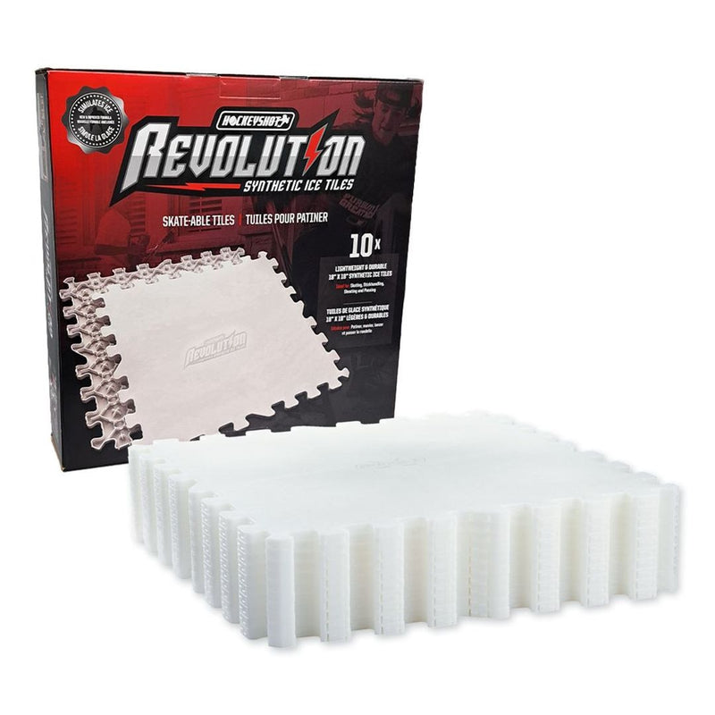 HockeyShot Synthetic Ice Revolution Skateable Tiles, 18-in x 18-in, 10-pk B1
