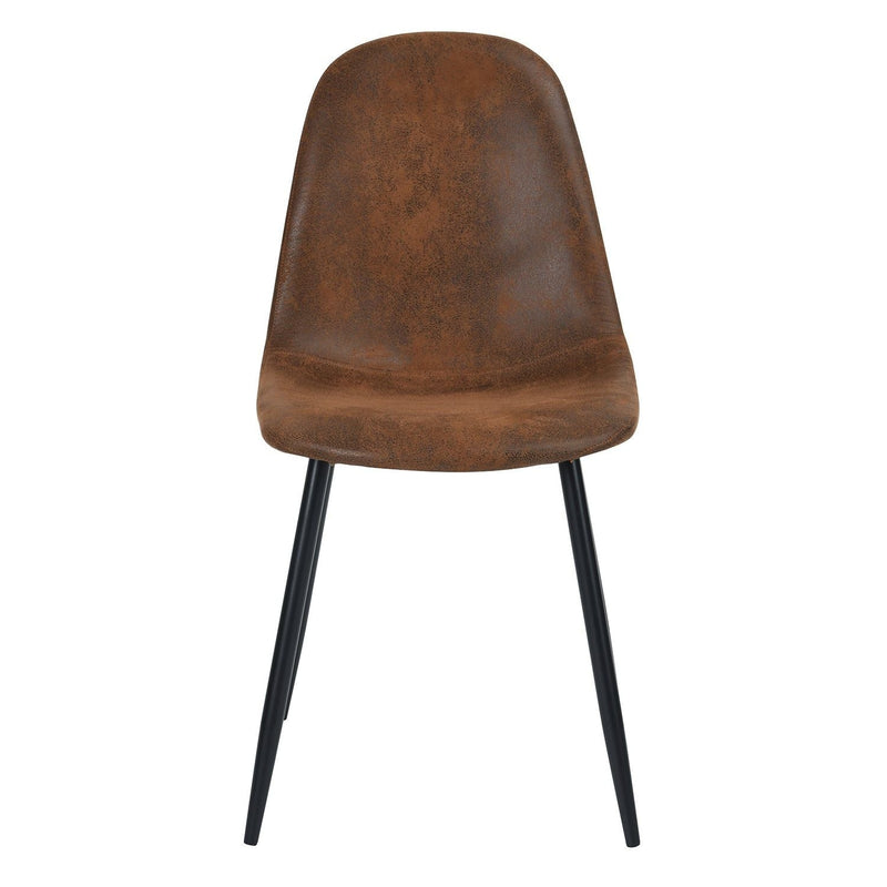 Homycasa Mid-Century Dining Chairs, Brown Suede, 4-pk I7