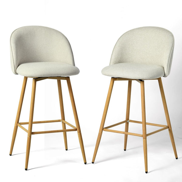 Homycasa Modern Swivel Bar Stools, Beige, 2-pk F0