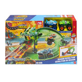 Hot Wheels Sharks vs. Dinos Dragon Destruction Playset with 2 1:64 Hot Wheels Monster Trucks