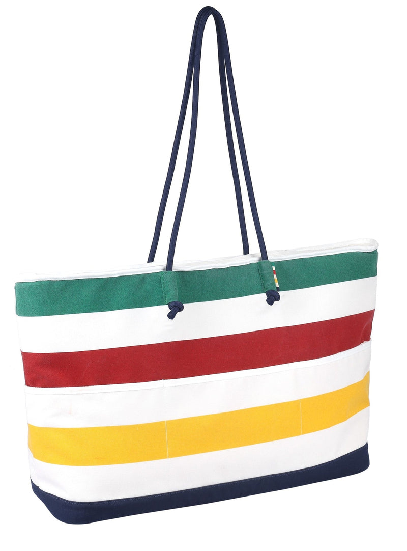 Hudson's Bay Stripes Insulated Canvas Cooler Bag, Navy T3