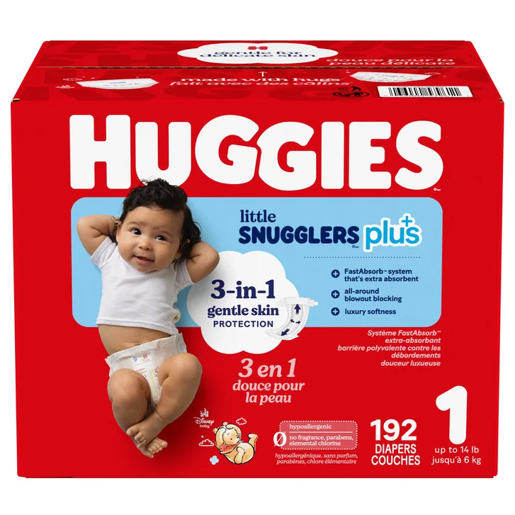 Huggies Little Snugglers Plus Diapers, Sizes 1 - 2 V2