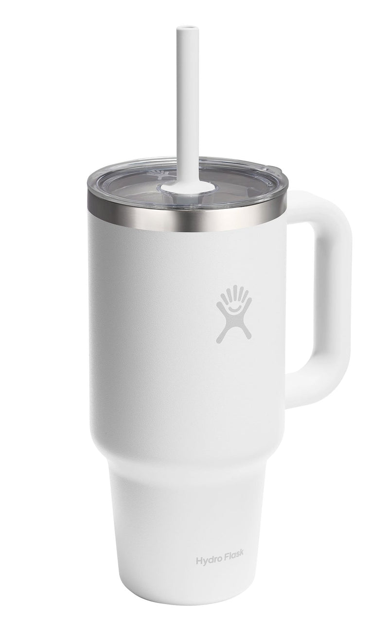 Hydro Flask Stainless Steel Insulated Travel Tumbler with Clear Lid, White, 32-oz A5