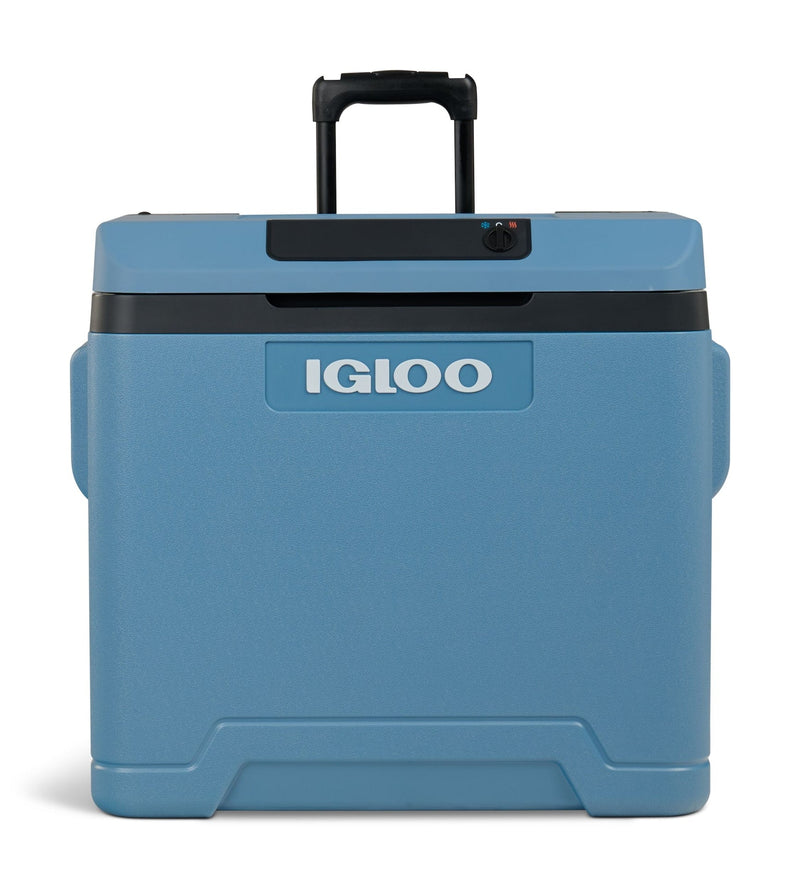 Igloo 12V Portable Electric Cooler with Wheels, Blue, 40-L J4