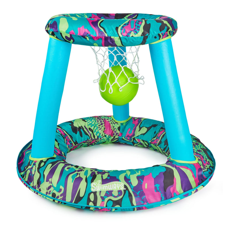 Inflatable Pool Basketball Set, Blue/Green/Black, 3-pk, Ages 13+, for Beach/Pool Fun Activities N1