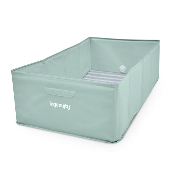 Ingenuity TuckAway Toddler-Friendly Travel Tub, Green O3