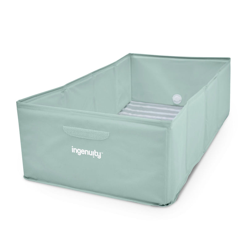 Ingenuity TuckAway Toddler-Friendly Travel Tub, Green O3
