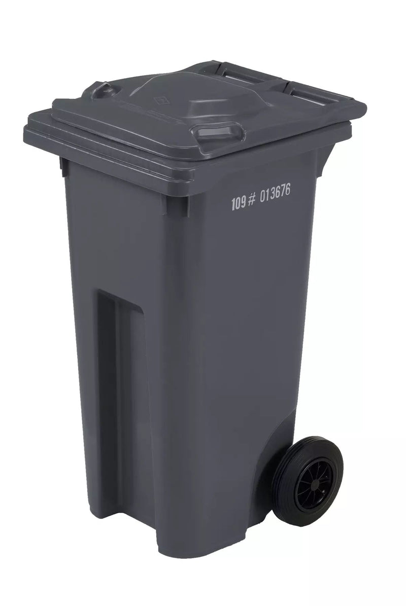 IPL Mastercart Plastic Rectangular Wheeled Garbage Can, Black, 120-L A1