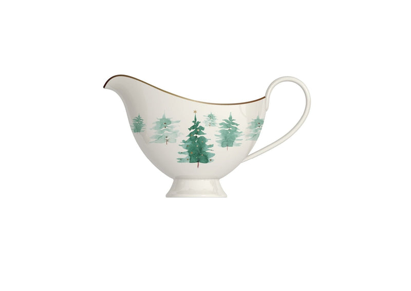 Ivy & Co 500-mL Mica Gold Porcelain Winter Tree Gravy Boat I7