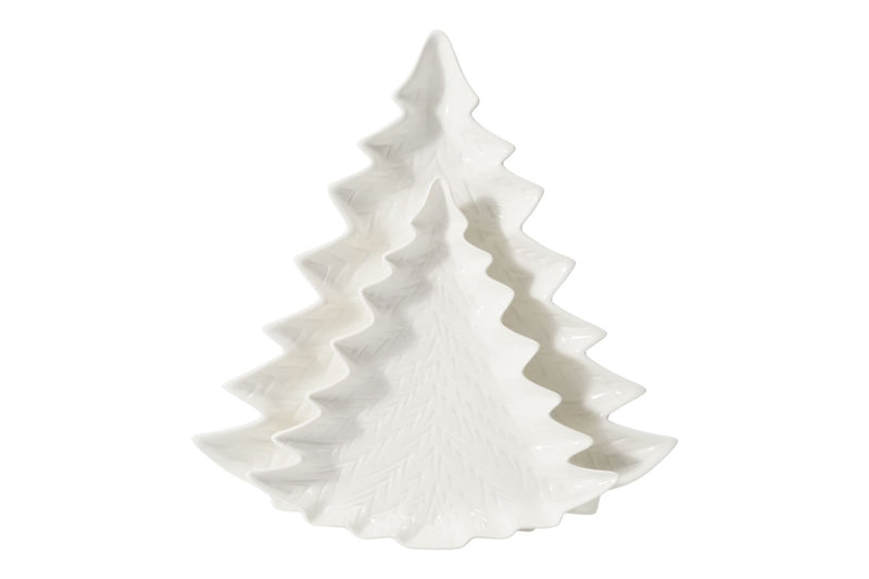 Ivy & Co Embossed Porcelain Tree Serving Plates, 2-pk D9