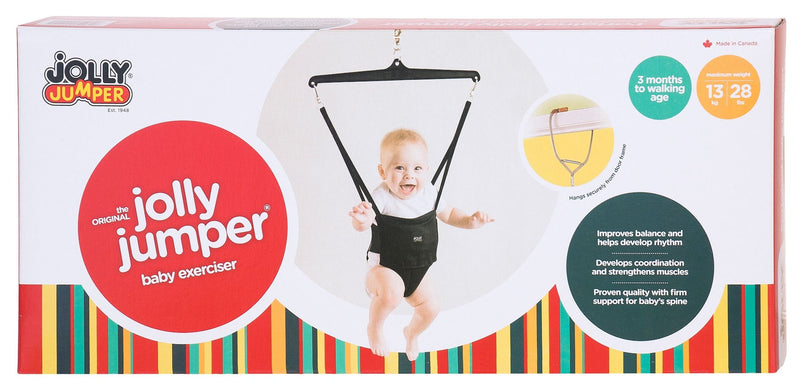 Jolly Jumper Baby Exerciser with Door Clamp, Black, Ages 3m+ C1
