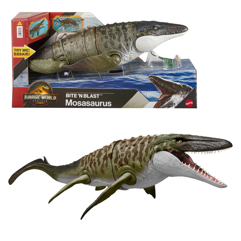 Jurassic World Bite 'N Blast Mosasaurus Toy for Ages 3+ K5
