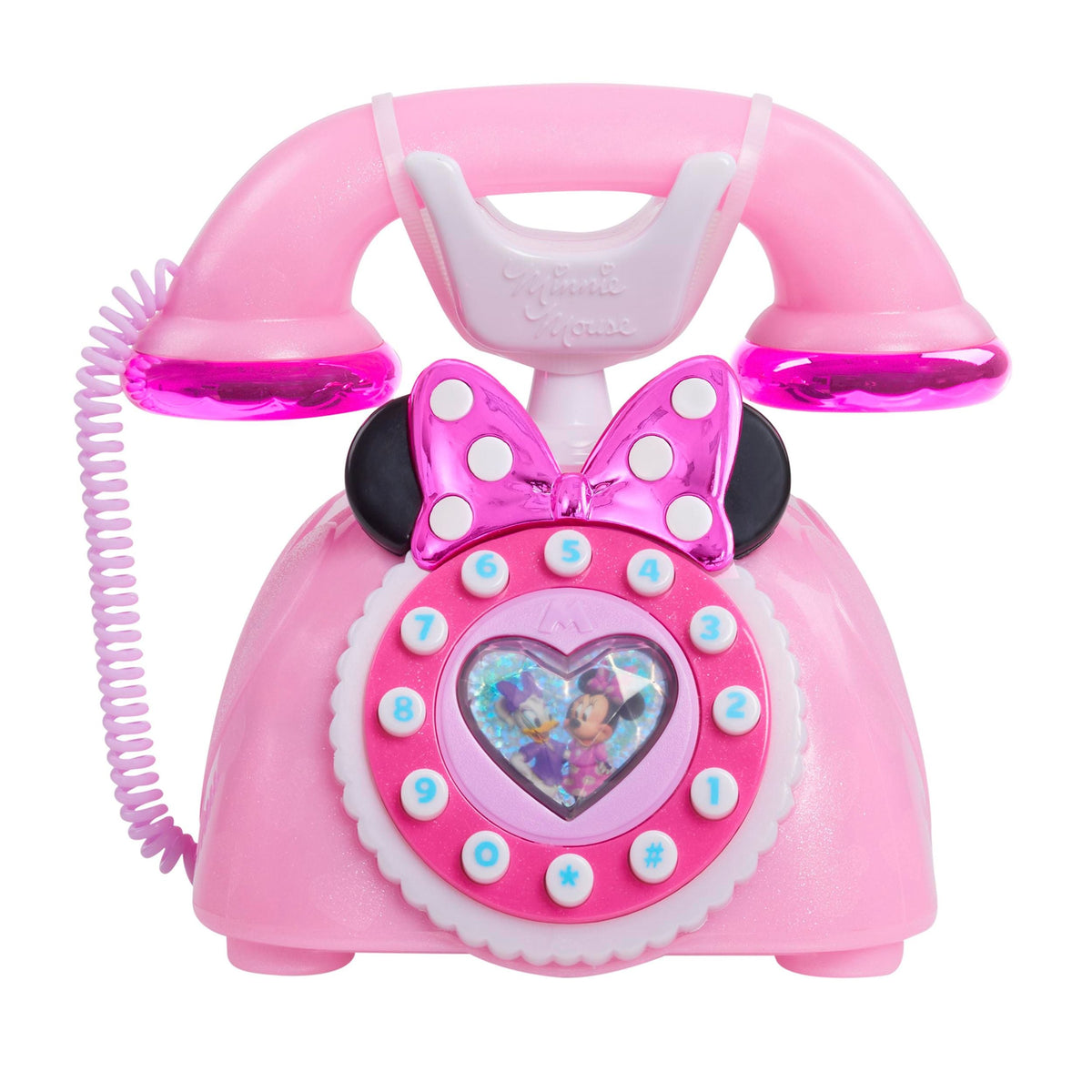 Just Play Disney Junior Minnie Mouse Ring Me Rotary Phone with Lights and Sounds, Pink, 3+