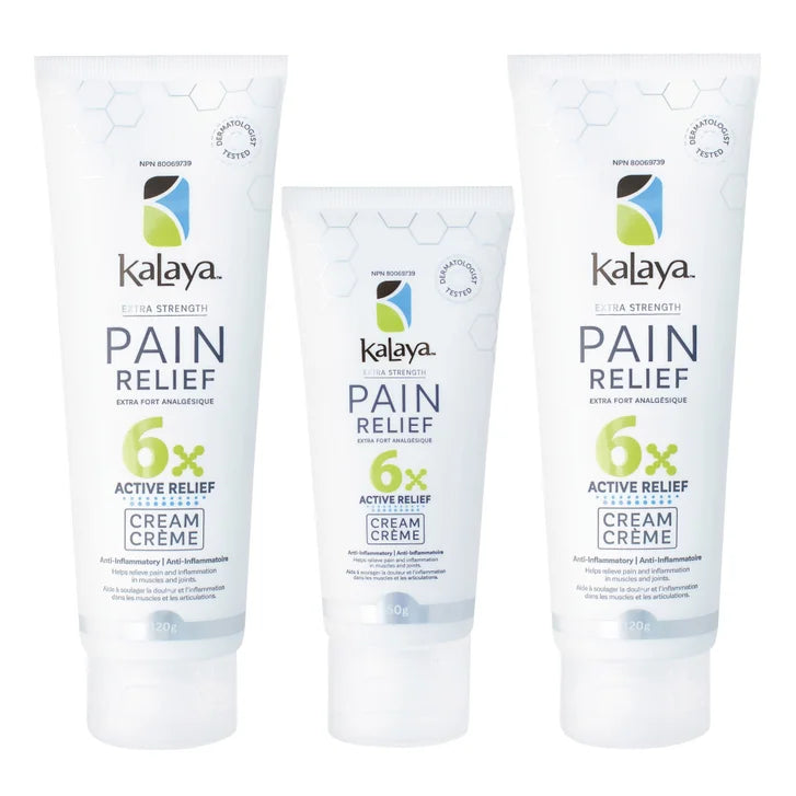 KaLaya 6x Extra Strength Pain Relief Cream, 2 x 120 g + 50 g X4