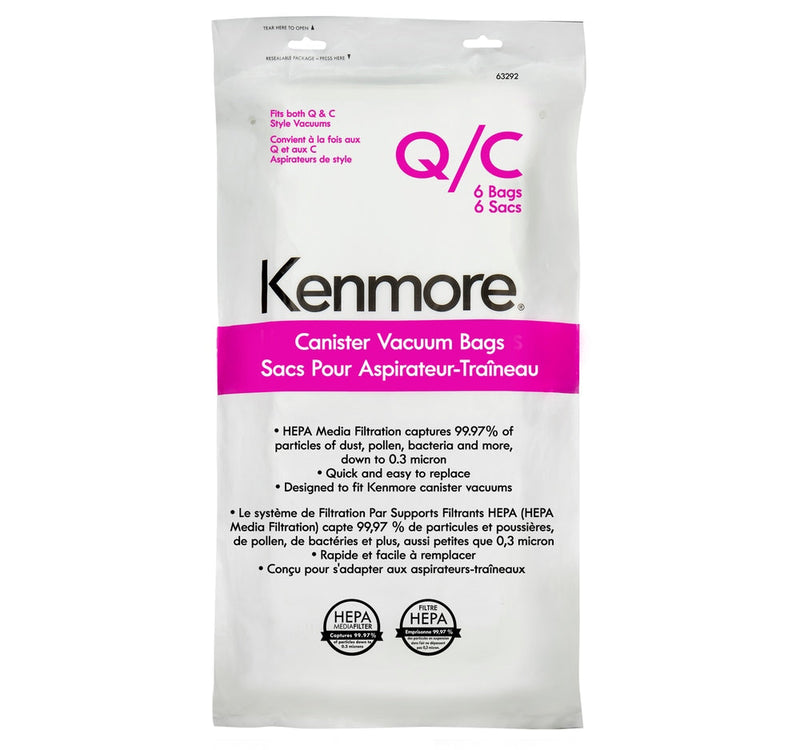 Kenmore Genuine HEPA Canister Vacuum Cleaner Bags, 6-pk M7