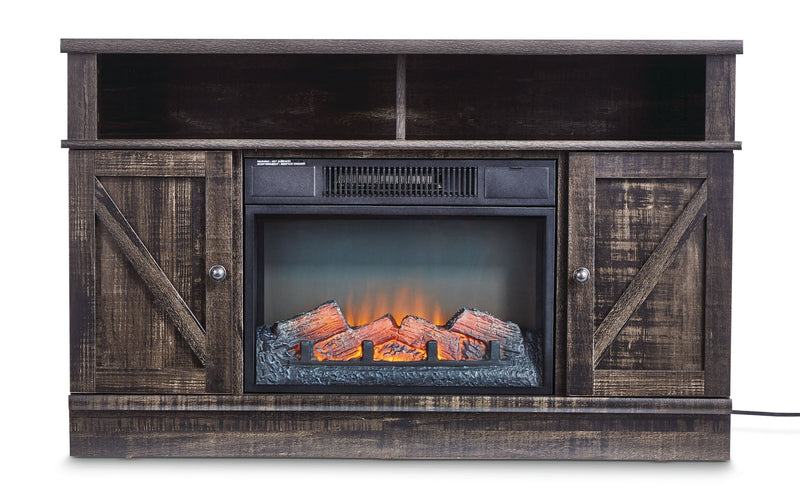 Kerry Media Electric Fireplace TV Stand, 44.5-in, 1500W, Brown M3