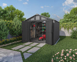 Keter Apex Resin 2-Door Outdoor Storage Shed with Full Length Skylight, Grey, 10-ft x 11.5-ft