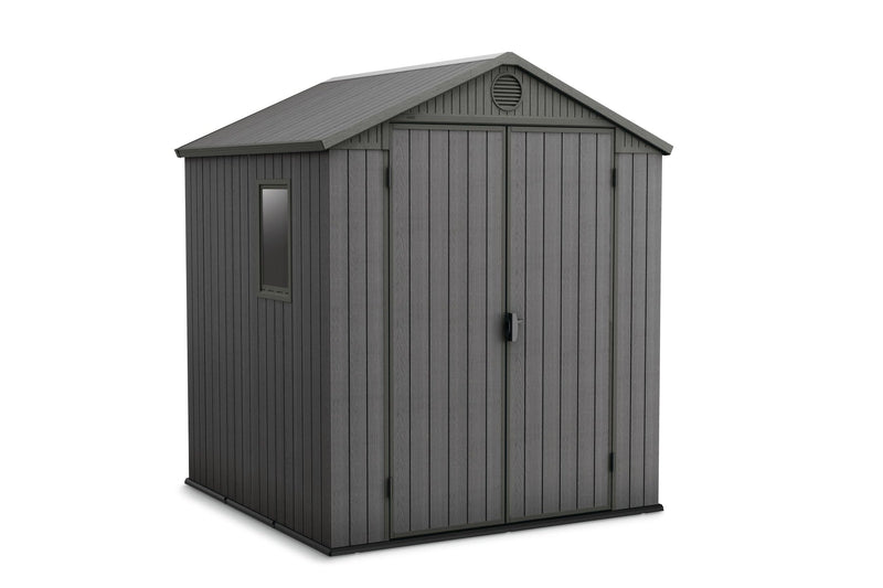 Keter Darwin Outdoor Storage Shed, Grey, 6-ft x 6-ft Z6