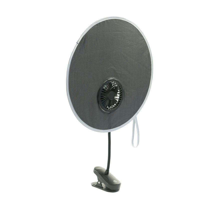 KidCo Coolshade Sunshade + Fan Stroller Accessory, Universal Fit R1