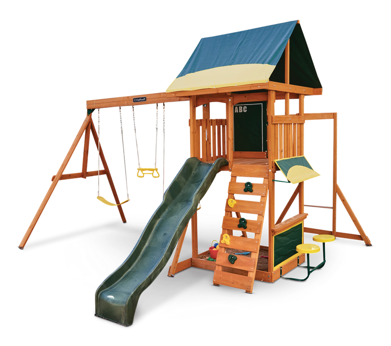KidKraft Brightside Outdoor Cedar Wooden Swing/Play Set, Ages 3-10 P8
