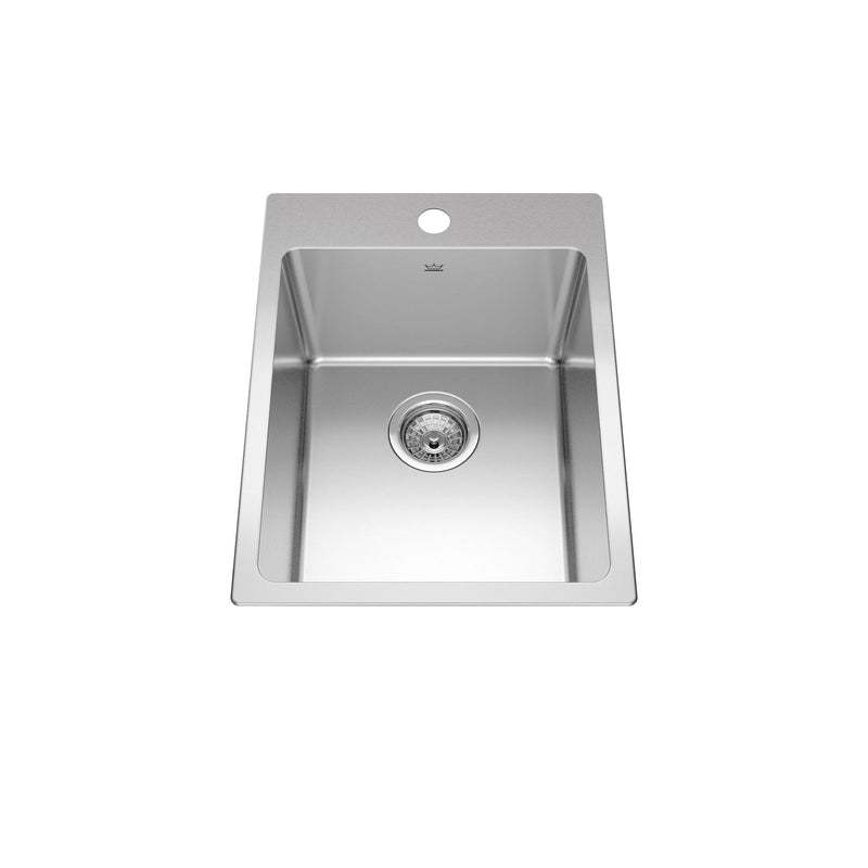 Kindred Brookmore Drop in Single Bowl 1-Hole Kitchen Sink, 15.9-in x 20.9-in x 9-in, Stainless Steel R3
