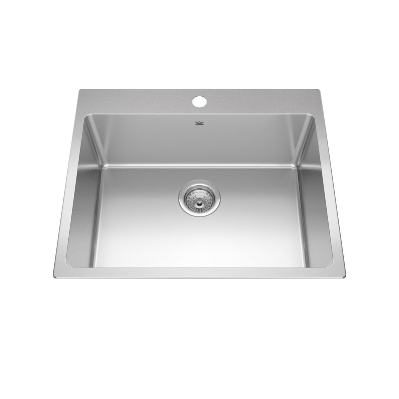 Kindred Brookmore Drop in Single Bowl 1-Hole Kitchen Sink, 25-in x 20.9-in x 9-in, Stainless Steel B5