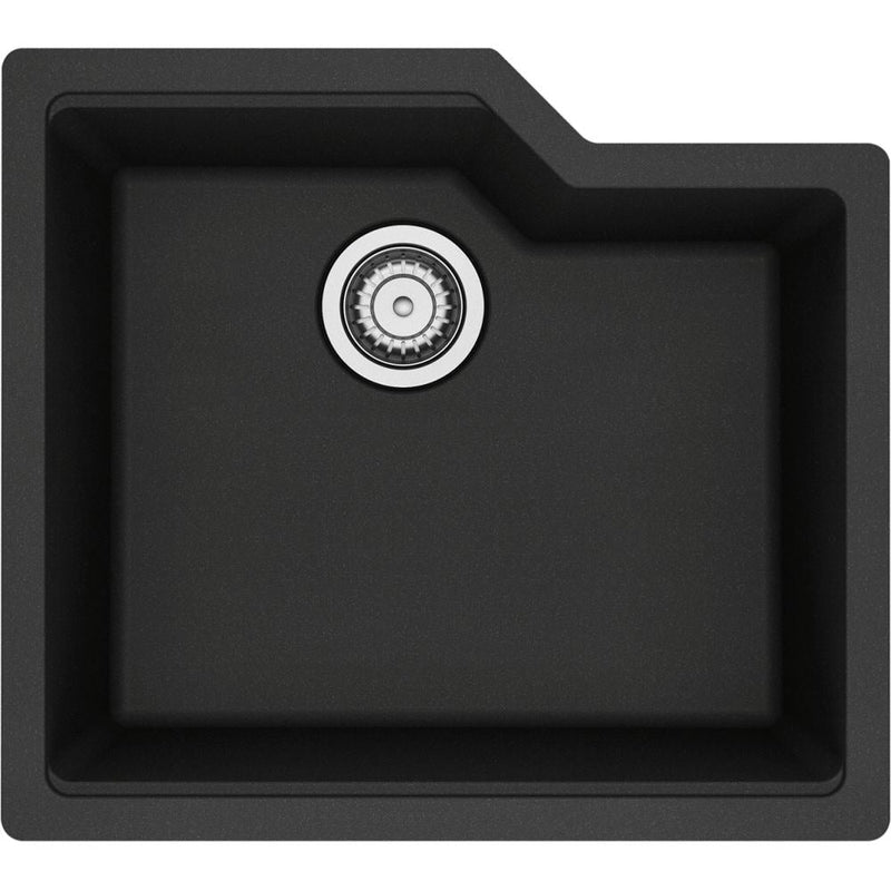 Kindred Urban Undermount Granite Single Bowl Kitchen Sink, 22.06-in x 19.69-in x 9.06-in, Onyx N0