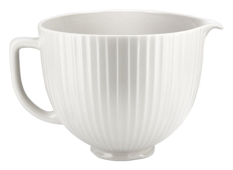 KITCHENAID Microwave Safe Ceramic Bowl with Columns, White W4