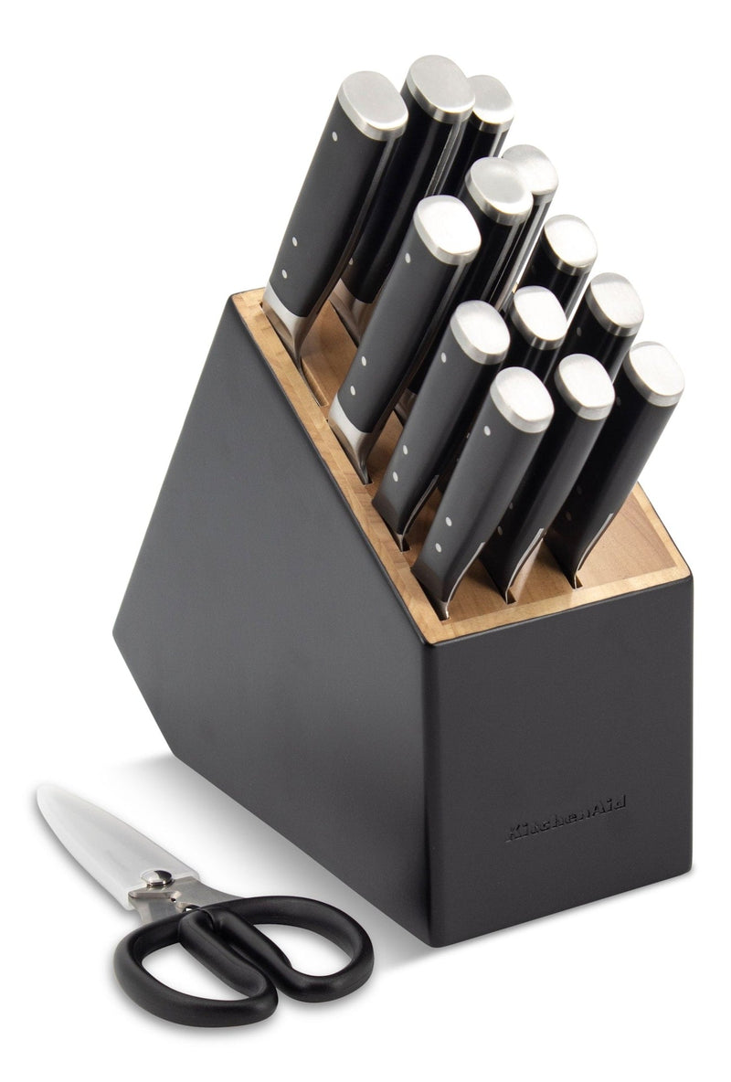 KitchenAid Triple Rivet Knife Block Set, Black, 15-pc F0