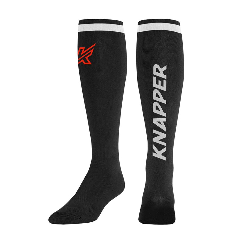 Knapper Above-the-Knee Long Dek Hockey Socks, Black, Assorted Sizes P7