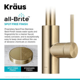 Kraus Oletto Pull-Down Single Handle Kitchen Faucet with QuickDock Top Mount Installation Assembly, Spot Free Antique Champagne Bronze
