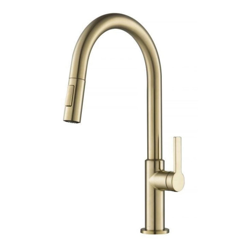 Kraus Oletto Single Handle Pull-Down Kitchen Faucet, Spot Free Antique Champagne Bronze E1
