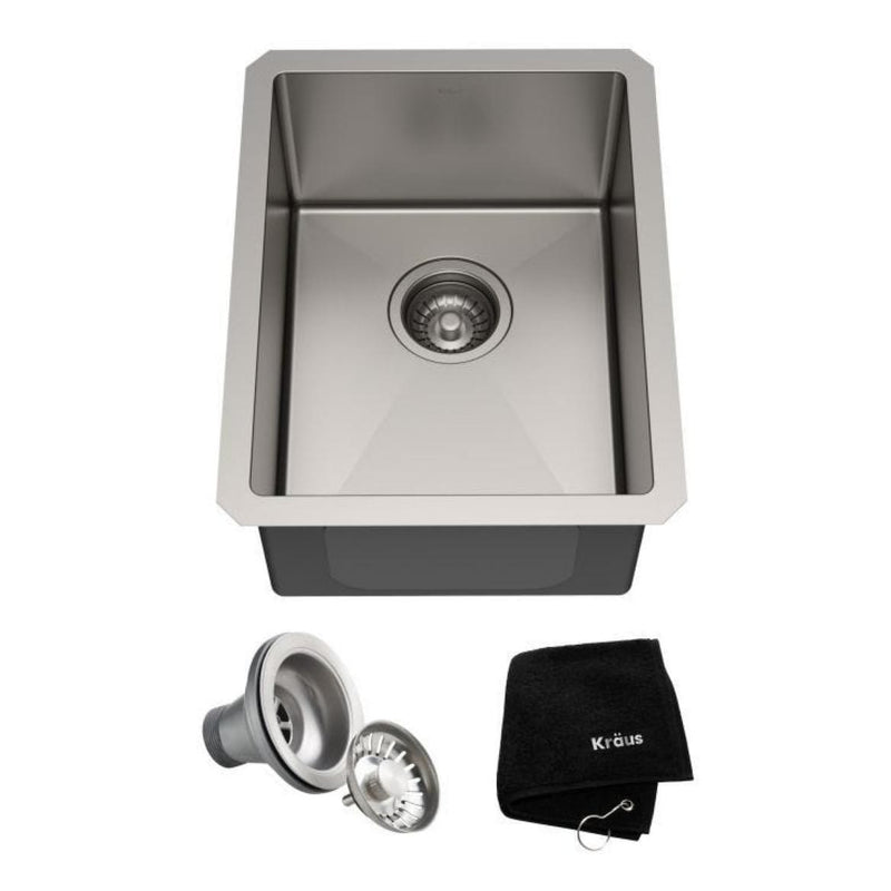 Kraus Standart PRO 16-Gauge Undermount Single Bowl Stainless Steel Kitchen Bar Sink, 14-in B2