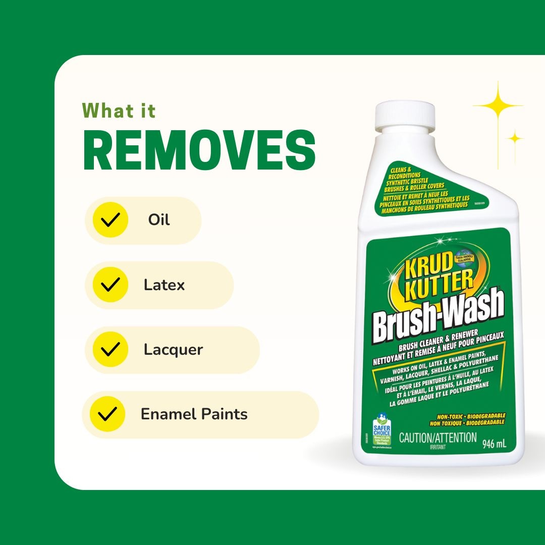 Krud Kutter Brush-Wash Cleaner & Renewer For Oil, Latex & Enamel Paint, Non-Toxic, 946-mL