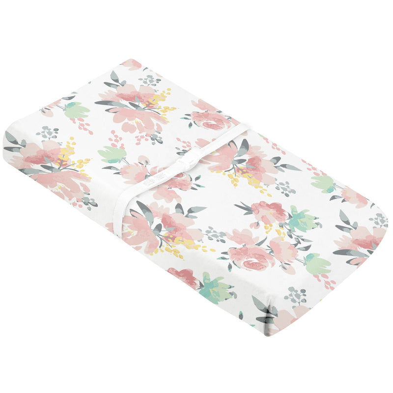 Kushies Percale Changing Pad Cover, Watercolour Blooms X5