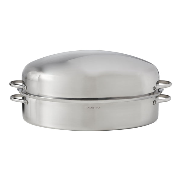 Lagostina 18/10 Stainless Steel Roaster with Removable Rack, 43 x 33cm Q9