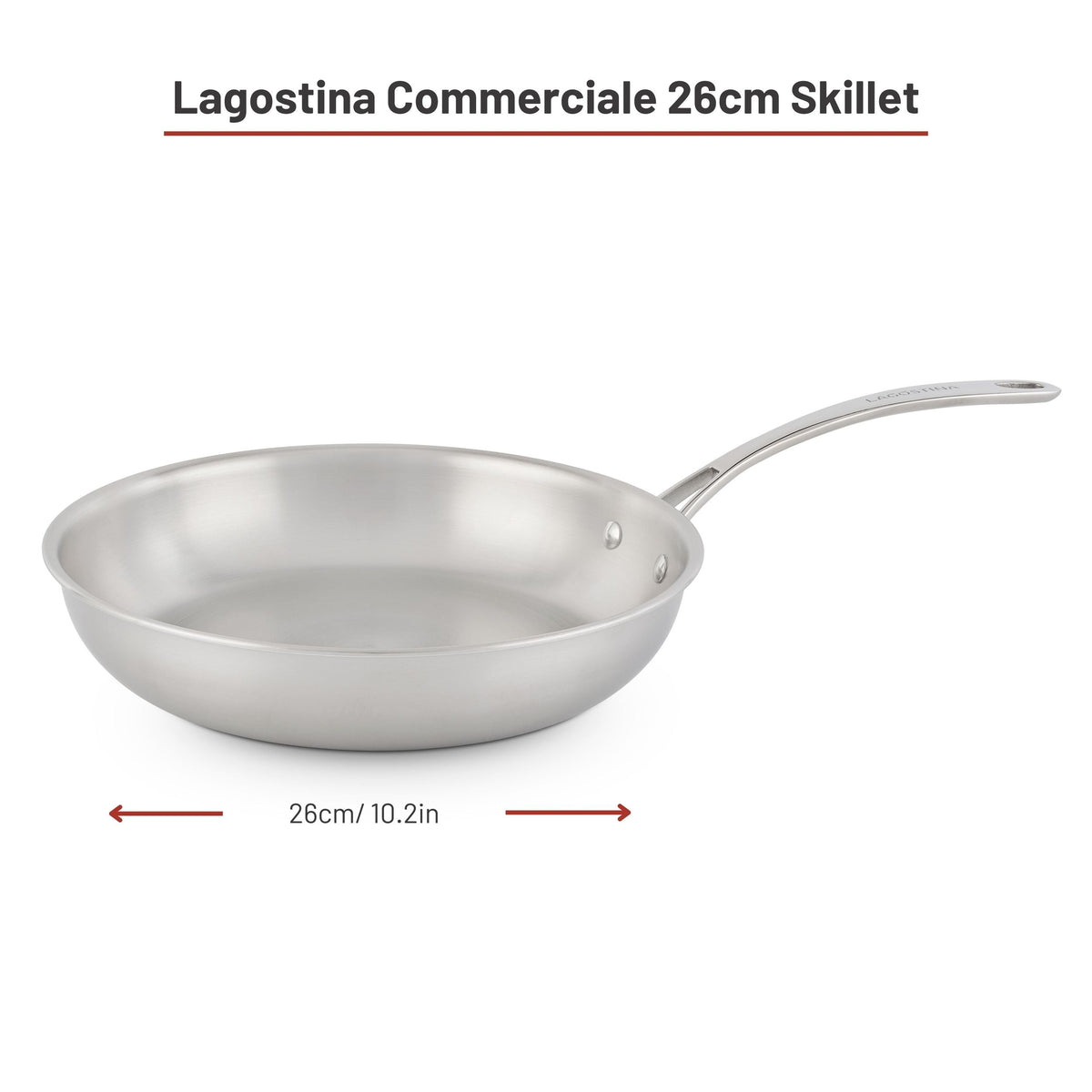 Lagostina 3-Ply Clad Commercial Frypan, 26-cm