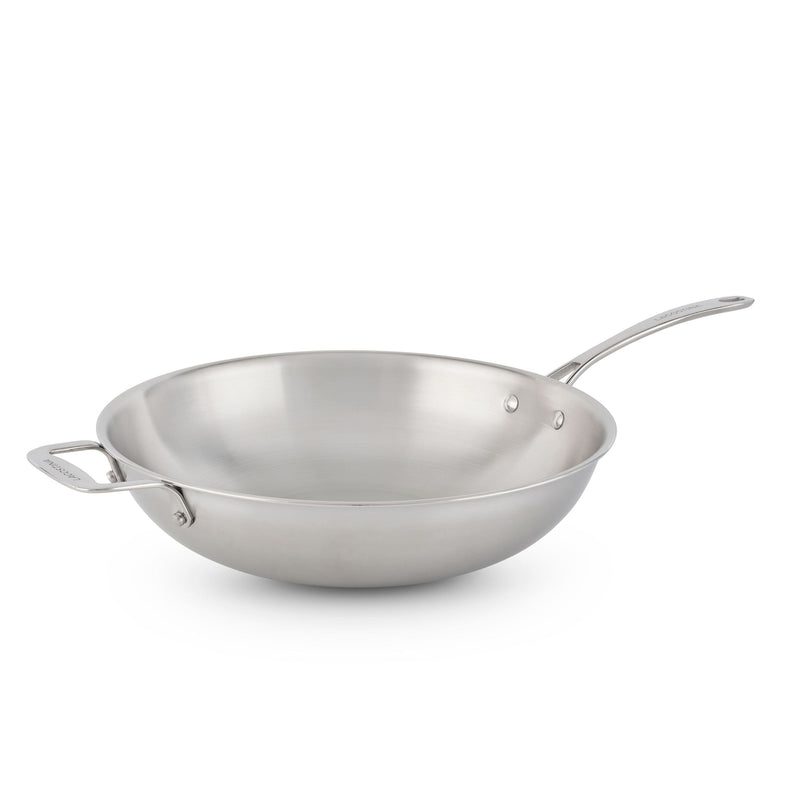 Lagostina 3-Ply Clad Commercial Wok Fry Pan, 32-cm L8