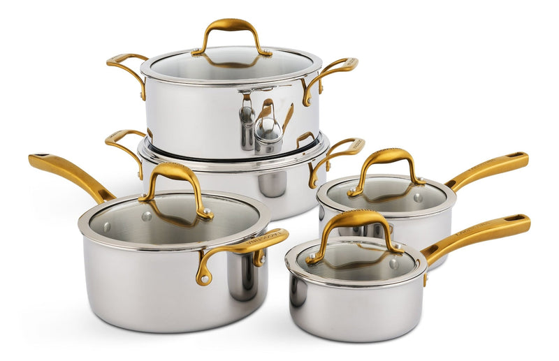 Lagostina Finezza 5-Ply Clad Stainless Steel Cookware Set, 10-pc V5