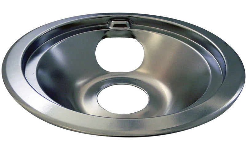 Laser 62241 GE Stove Shallow-Draw Drip Pan with Trim Ring, Dishwasher Safe, Bright Chrome, 6-in Z7