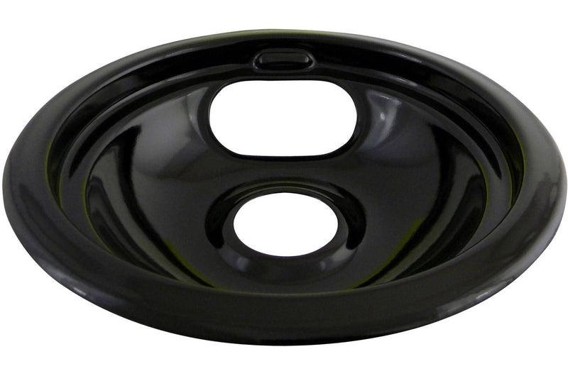 Laser 62243 Porcelain Stove Drip Pan with Trim Ring, Dishwasher Safe, Black, 6-in O9
